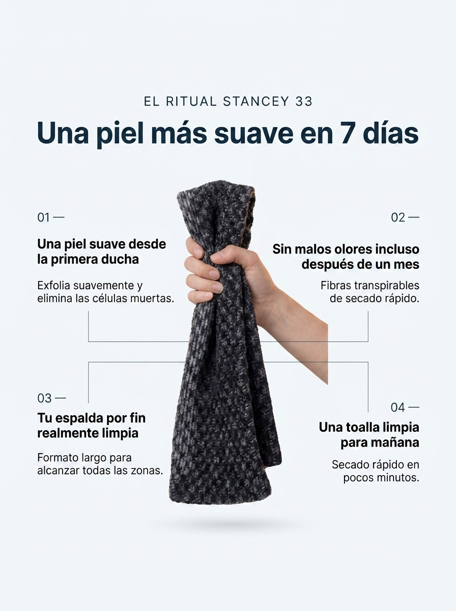 Toalla de ducha exfoliante Suavia